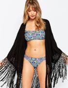 All About Eve Fringe Frenzie Kimono - Black