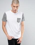Brave Soul Contrast Dragon Print T-shirt - White