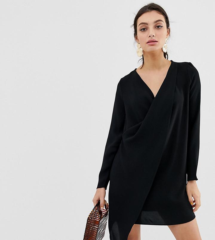 River Island Swing Dress With Asymmetric Hem In Black - Black