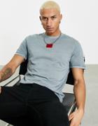 Hugo Diragolino D Garment Dyed Box Logo T-shirt In Light Blue-blues
