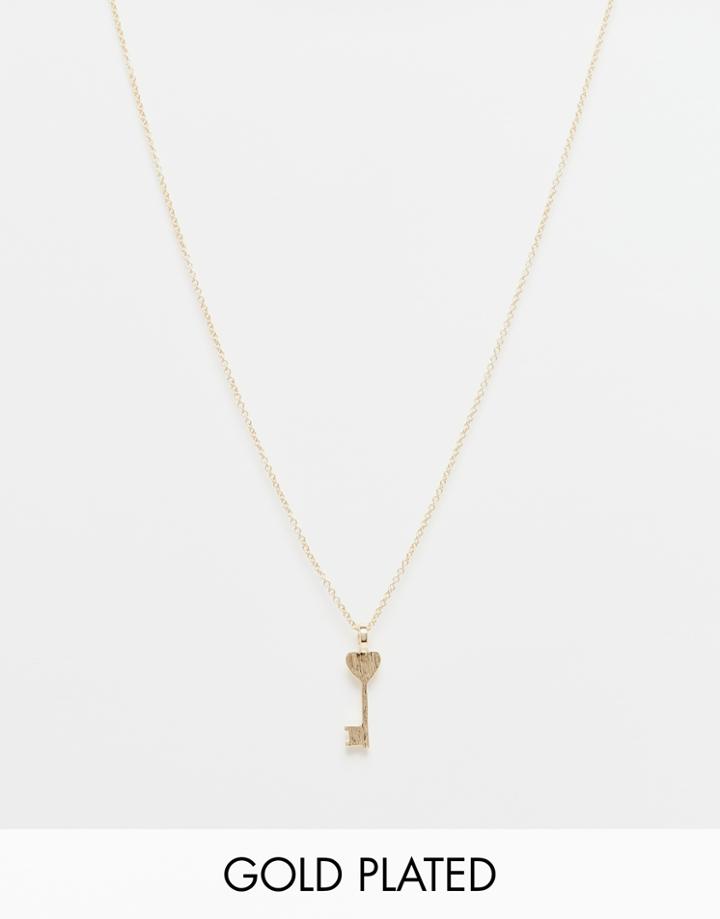 Johnny Loves Rosie Key To My Heart Necklace - Gold