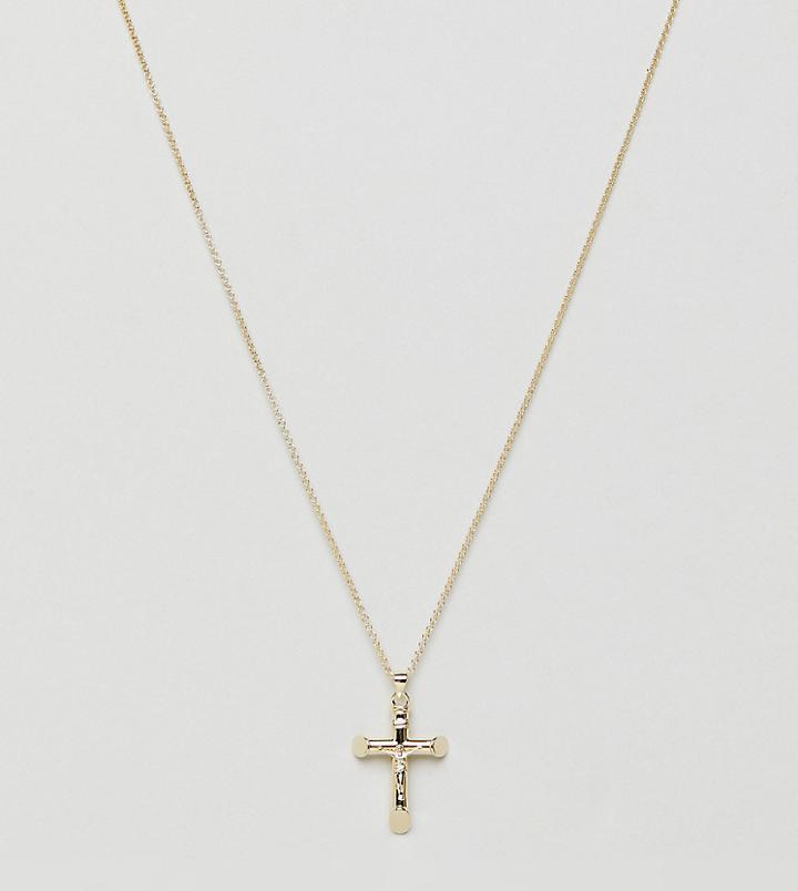 Serge Denimes Crucifix Necklace In Solid Silver With 14k Gold Plating - Gold