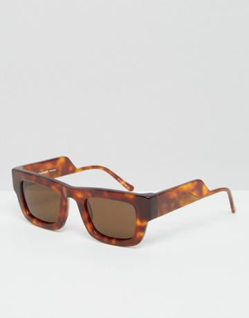 Kaibosh Trust Flat Brow Sunglasses - Brown