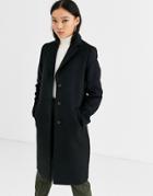 Gianni Feraud Tailored Coat With Gray Reverse Collar-black