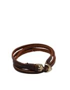 Asos Double Wrap Leather Bracelet With Anchor - Brown