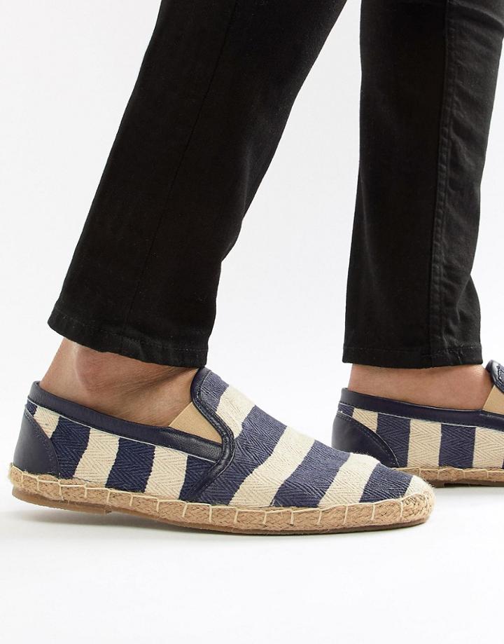 Frank Wright Stripe Espadrilles - White