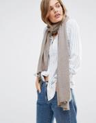 Pieces Long Knitted Scarf - Gray