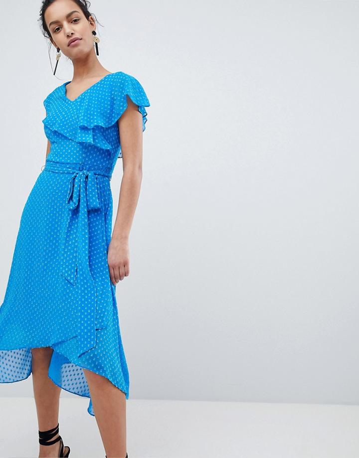 Coast Dobby Wrap Dress - Blue
