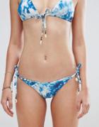 Seafolly Caribbean Ink Brazilian Tie Side Reversible Bikini Bottom - Multi
