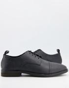 Asos Design Distressed Leather Lace Up Shoe In Black