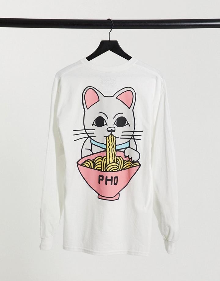 New Love Club Cat Pho Sweatshirt In White-grey