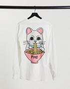 New Love Club Cat Pho Sweatshirt In White-grey