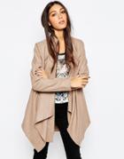 Religion Waterfall Coat - Taupe
