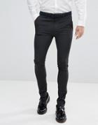 Asos Extreme Super Skinny Smart Pants In Charcoal - Gray
