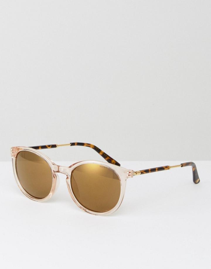 Kurt Geiger Round Sunglasses In Light Pink Crystal - Pink
