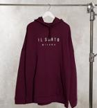 Il Sarto Curve Oversized Hoodie In Burgundy-red