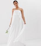 Asos Edition Petite Floaty Cape Back Wedding Jumpsuit - White