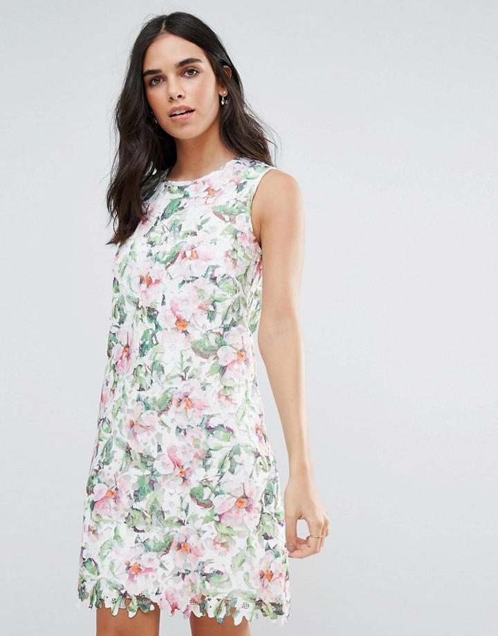 Uttam Boutique Floral Lace Shift Dress - Multi