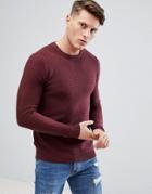 Pull & Bear Knitted Sweater In Red - Red
