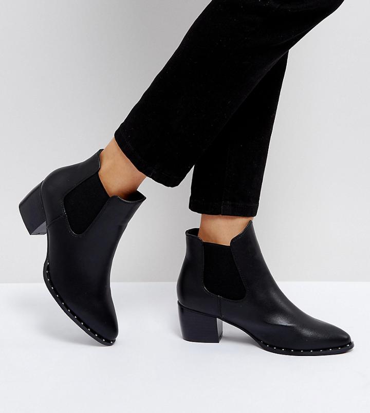 Truffle Collection Kitten Heel Chelsea Boot - Black