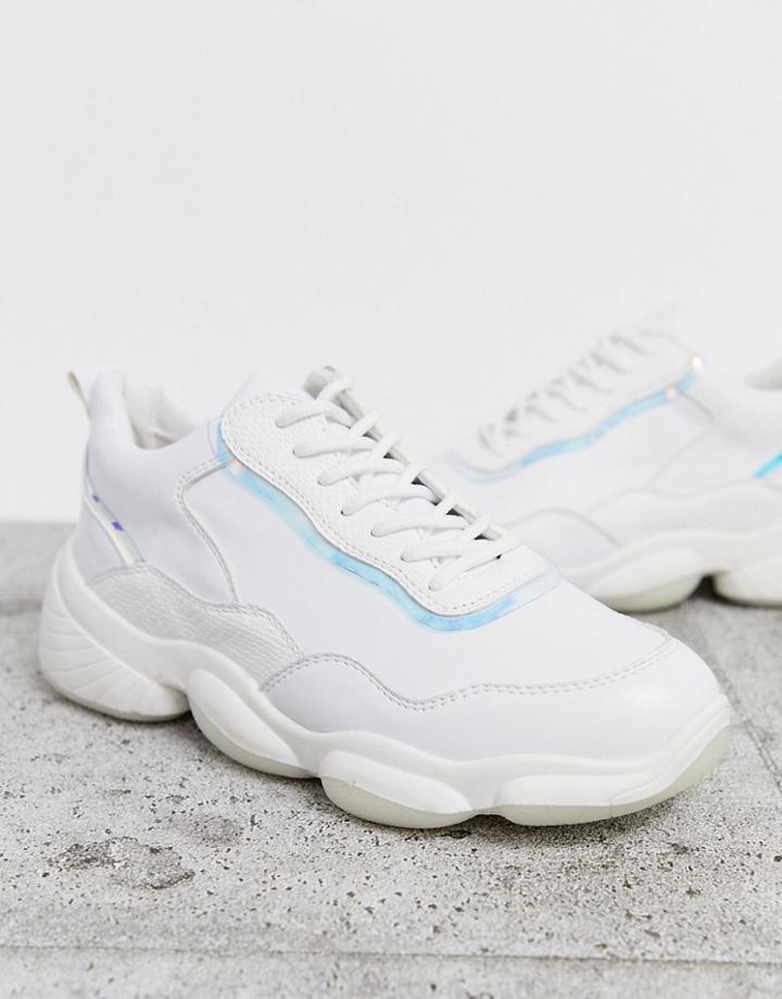 Public Desire Abbie Chunky White Iridescent Detail Sneakers