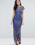 Paperdolls Lace Maxi Dress - Blue