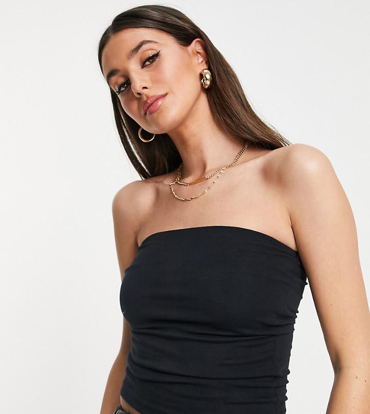Topshop Tall Bandeau In Black