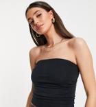 Topshop Tall Bandeau In Black
