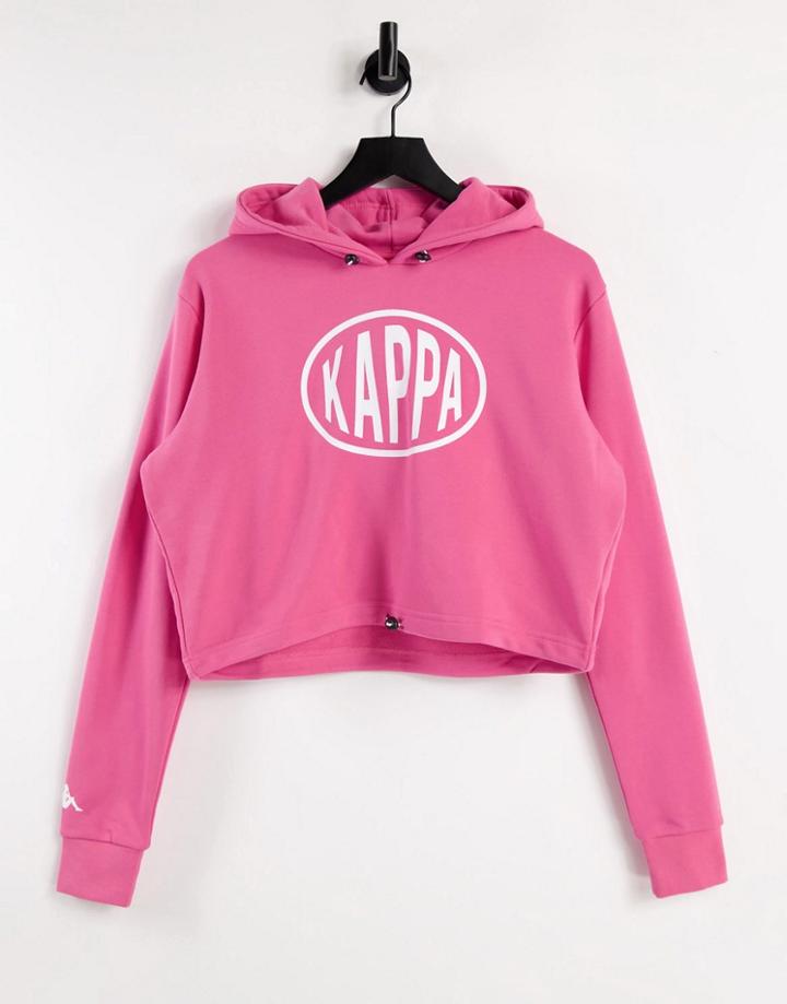 Kappa Pop Logo Crop Hoodie In Pink