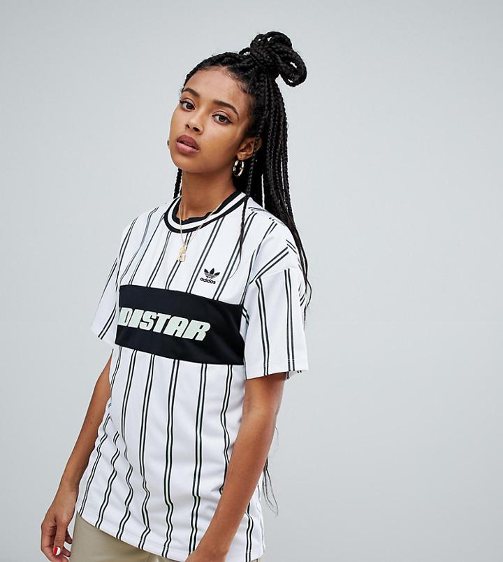 Adidas Originals T-shirt In Stripe - White