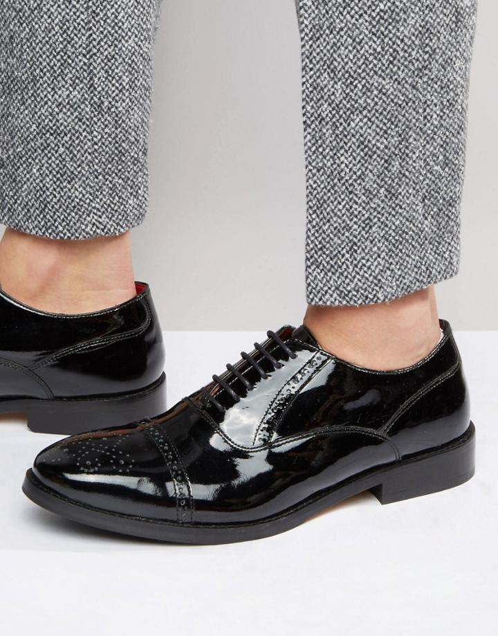 Base London Xxi Noel Leather Oxford Shoes - Black