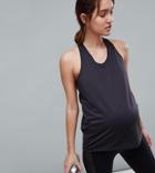 Asos 4505 Maternity Tank Top In Loose Fit With Mesh Racer Back - Black
