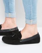 Asos Driving Shoes In Black Suede With Tassel - Black