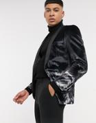 Twisted Tailor Velvet Blazer With Smoke Print In Black