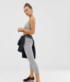 Missguided Gym Ribbed Leggings In Gray - Gray