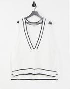 Stradivarius Knitted Tank With Contrast Stripe In White