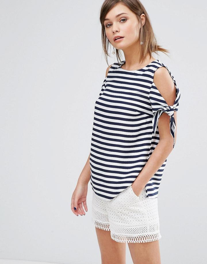 Oasis Tie Shoulder Stripe Top - Multi