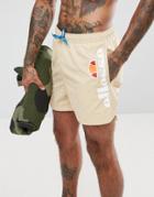 Ellesse Side Logo Swim Shorts In Stone - Brown