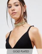 Gogo Philip Gold Plated Vintage Style Layered Choker Necklace - Gold