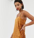 River Island Velvet Cami Top In Copper - Copper
