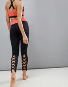 Kisaiya Back Leg Strap Leggings - Black