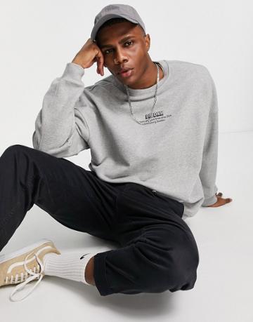 Dr Denim Philly Crew Neck Sweat In Gray-grey