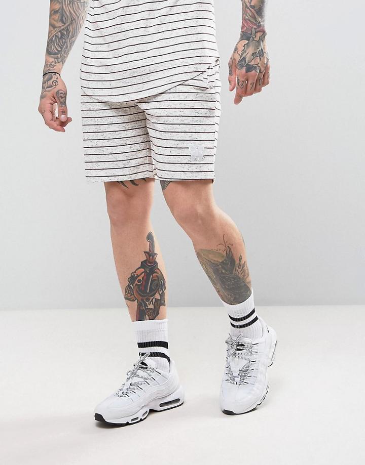 Good For Nothing Shorts In Burgundy Stripe - Red