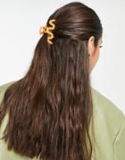 My Accessories London Matte Swirl Hair Claw Clip In Brown