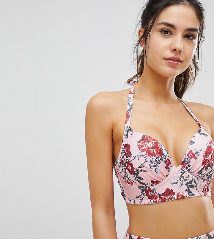 Peek & Beau Fuller Bust Floral Bikini Top Dd-g-multi
