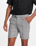 Jack & Jones Check Shorts In Black