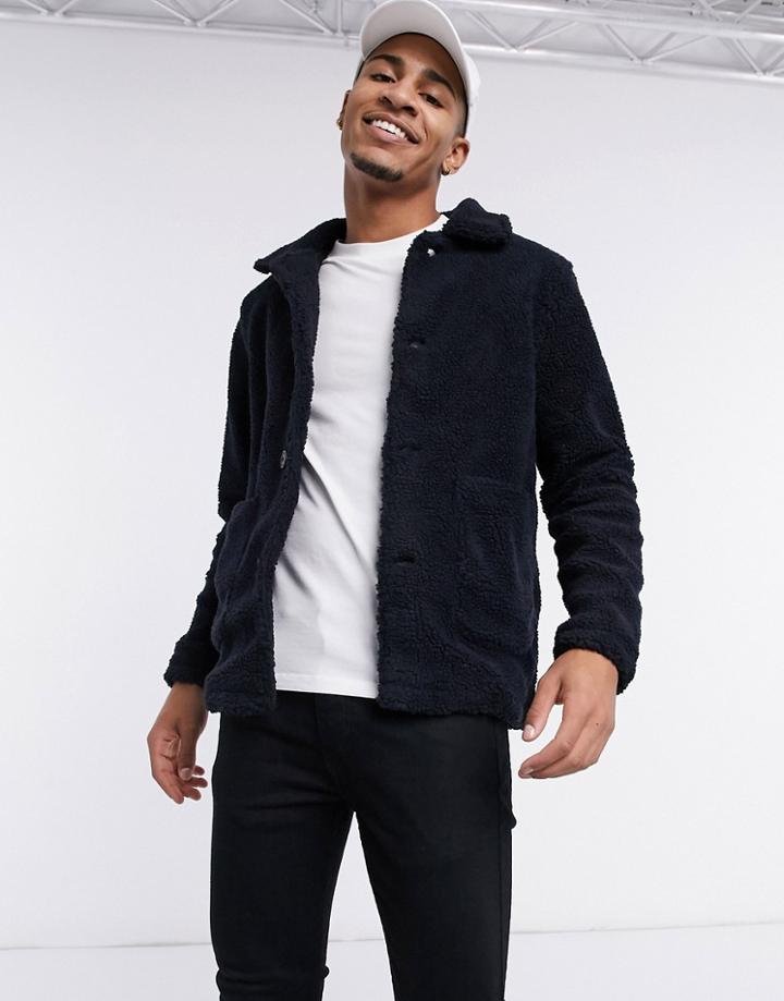 French Connection Fleece Jacket In Navy