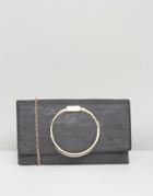 Missguided Circle Detail Clutch Bag - Black