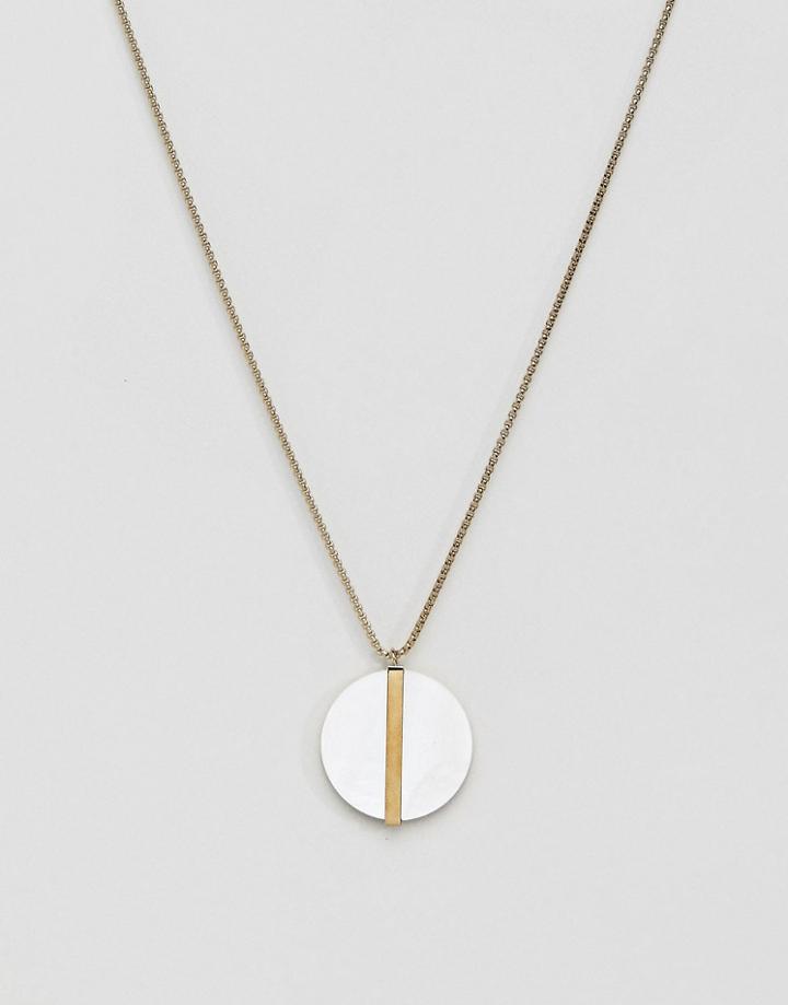 Dyrberg Kern Pearl White Round Drop Necklace - Gold