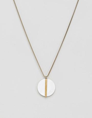 Dyrberg Kern Pearl White Round Drop Necklace - Gold